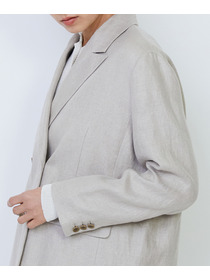 【LOISIR】【セットアップ対応】リネンツイルダブルブレストジャケット 詳細画像 ブラック 19