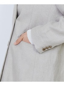 【LOISIR】【セットアップ対応】リネンツイルダブルブレストジャケット 詳細画像 ブラック 20