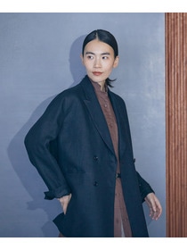 【LOISIR】【セットアップ対応】リネンツイルダブルブレストジャケット 詳細画像 ブラック 3