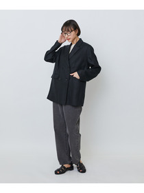 【LOISIR】【セットアップ対応】リネンツイルダブルブレストジャケット 詳細画像 ブラック 4