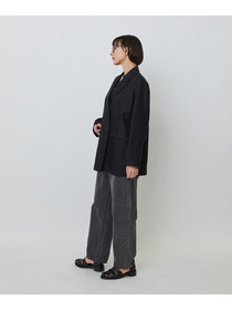 【LOISIR】【セットアップ対応】リネンツイルダブルブレストジャケット 詳細画像 ブラック 5