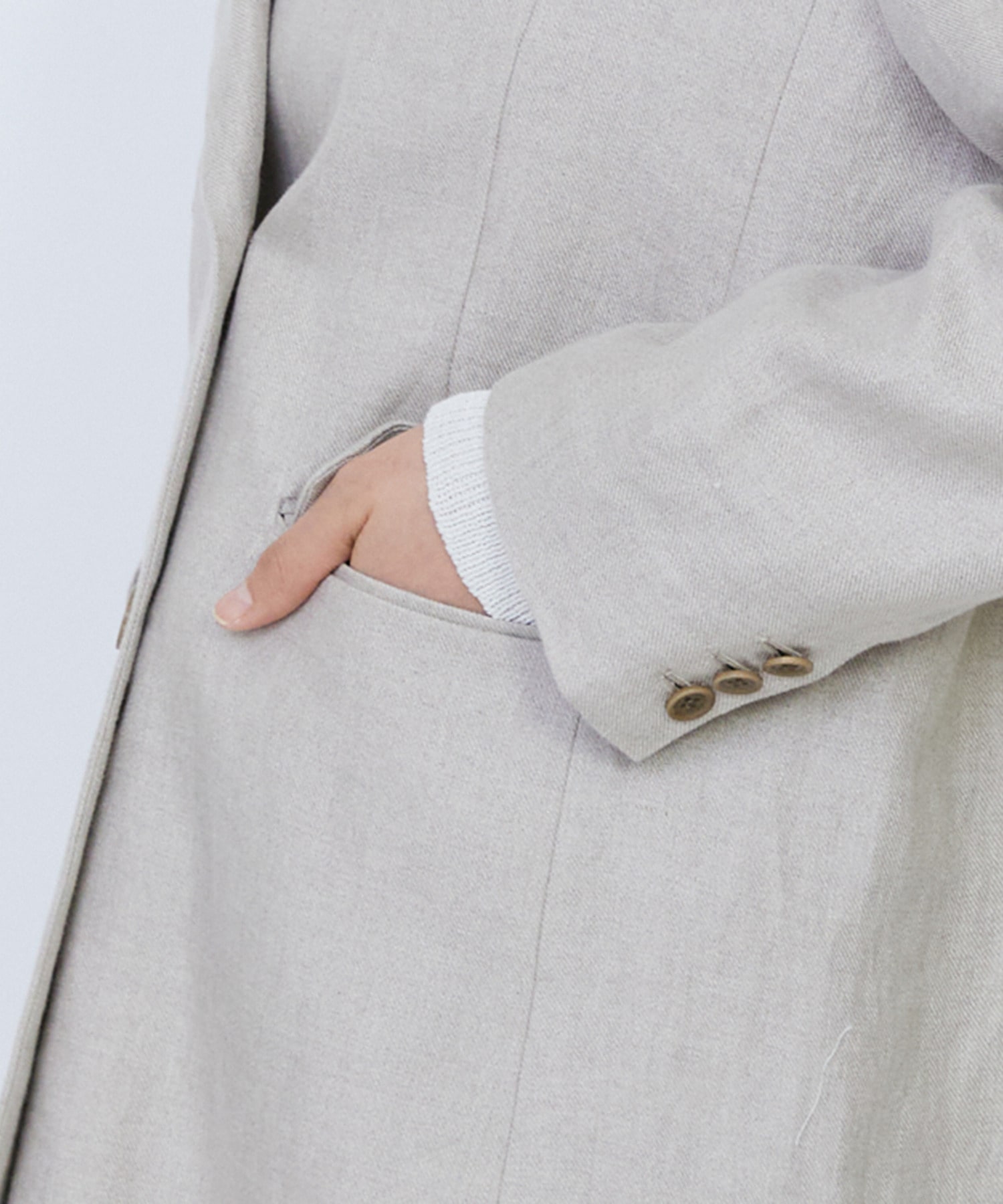 【LOISIR】【セットアップ対応】リネンツイルダブルブレストジャケット 詳細画像 ブラック 20