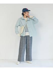 【LOISIR】コットンナイロンウェザーピーチブルゾン 詳細画像 ライトブルー 2