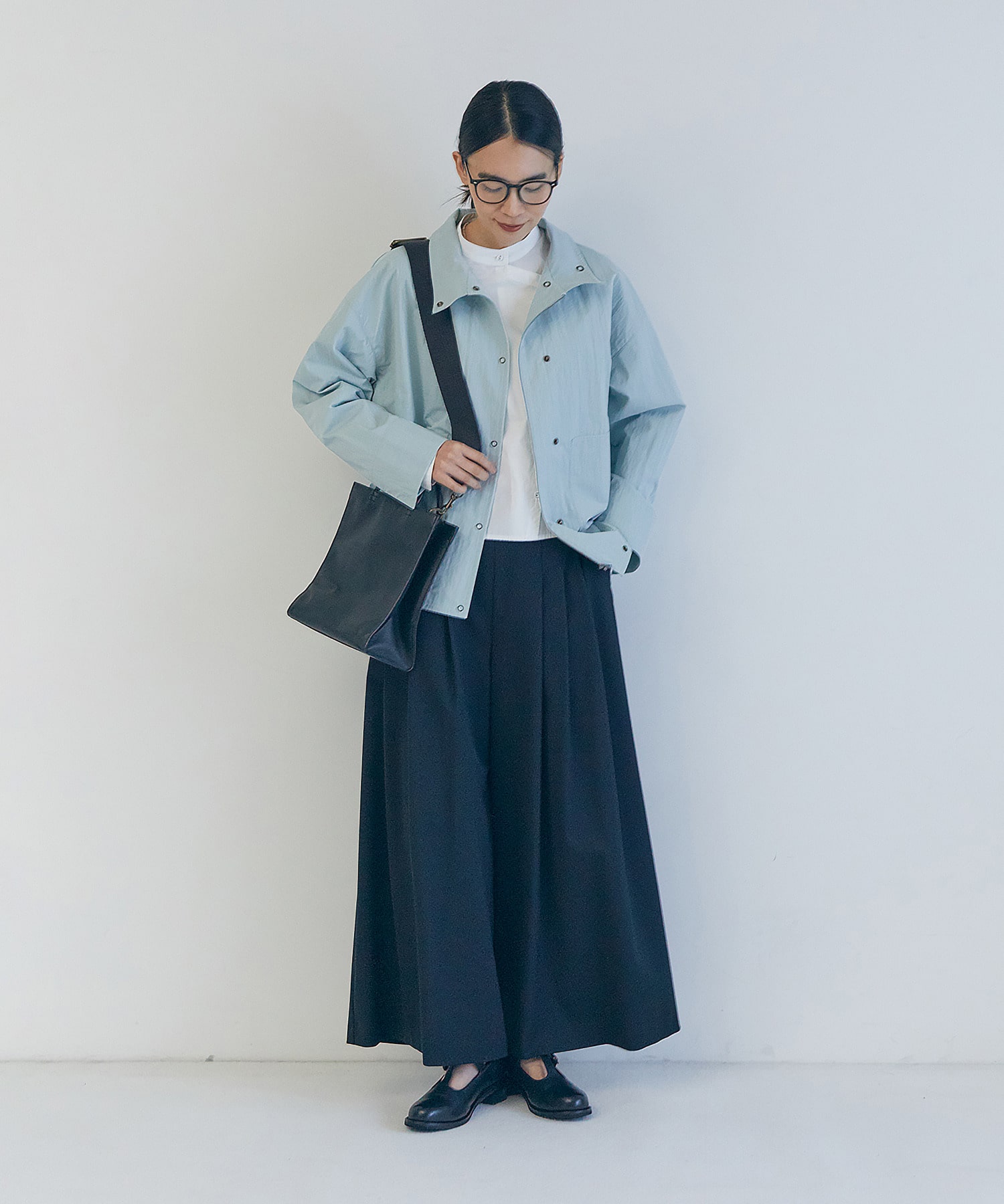 【LOISIR】コットンナイロンウェザーピーチブルゾン 詳細画像 ライトブルー 1