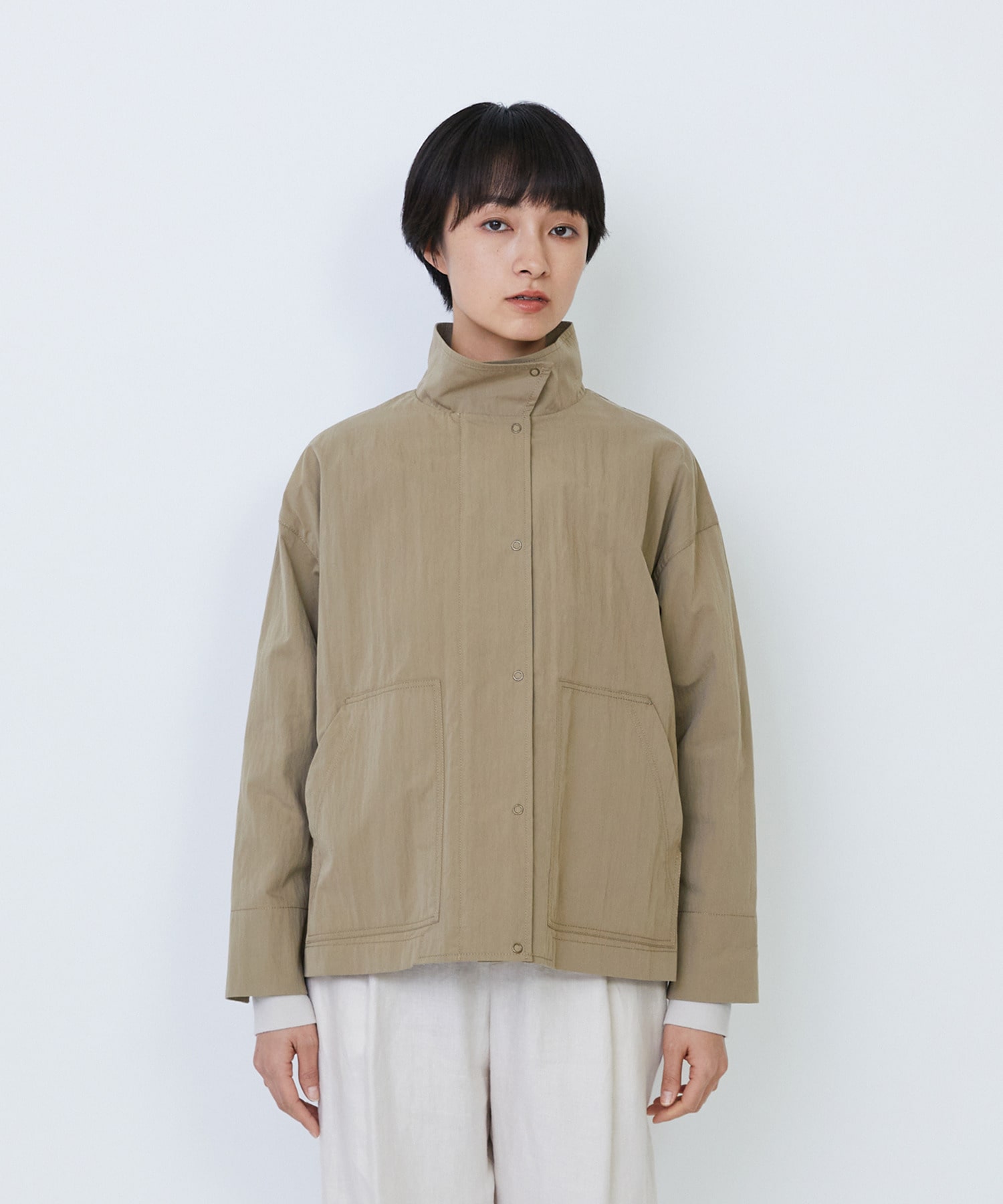 【LOISIR】コットンナイロンウェザーピーチブルゾン 詳細画像 ライトブルー 11