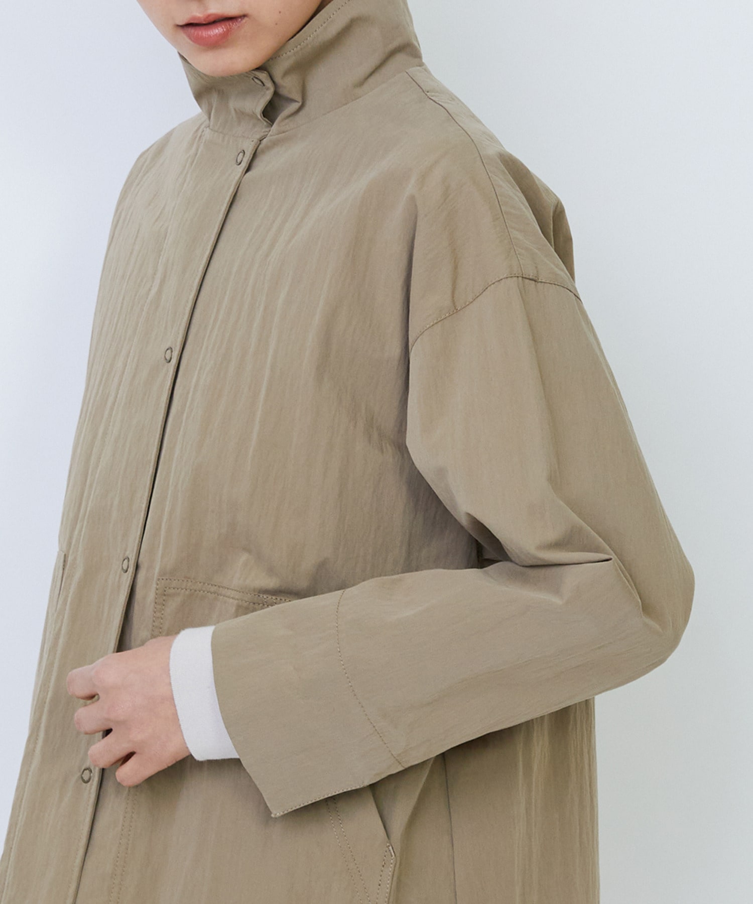 【LOISIR】コットンナイロンウェザーピーチブルゾン 詳細画像 ライトブルー 16