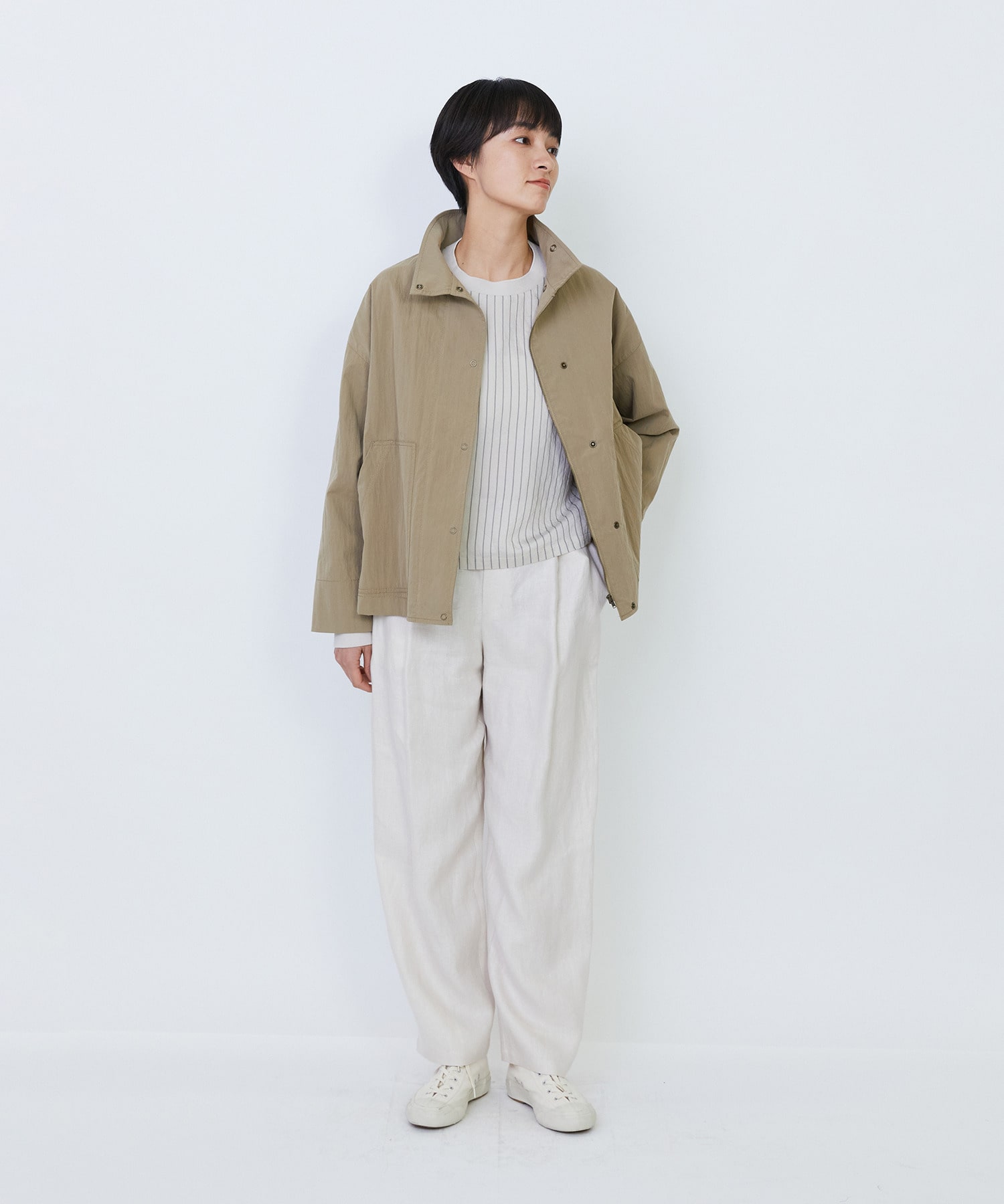 【LOISIR】コットンナイロンウェザーピーチブルゾン 詳細画像 ライトブルー 4