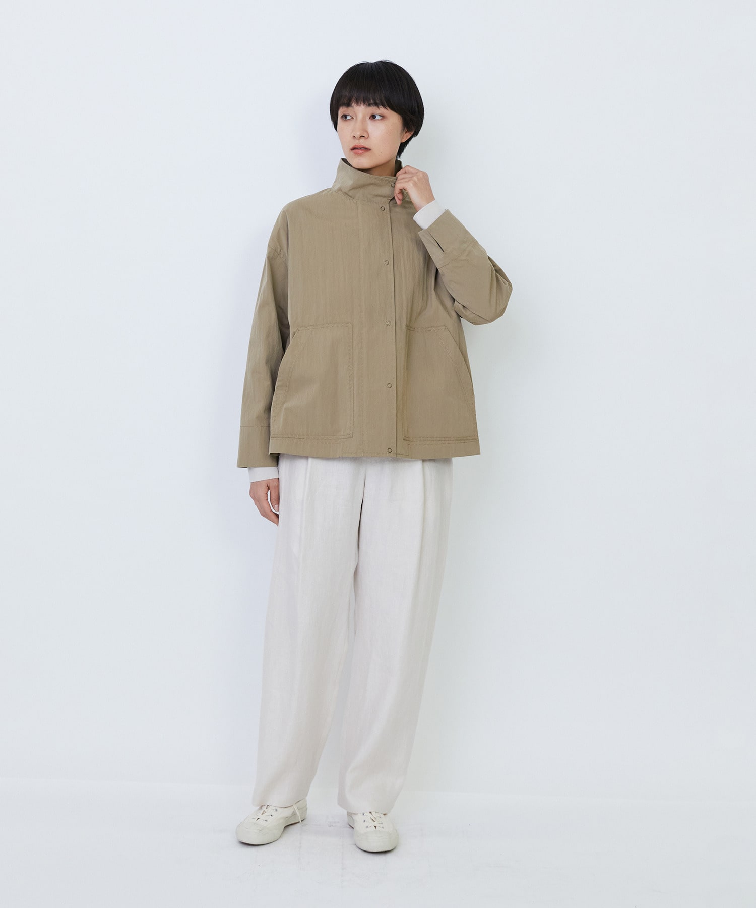 【LOISIR】コットンナイロンウェザーピーチブルゾン 詳細画像 ライトブルー 5