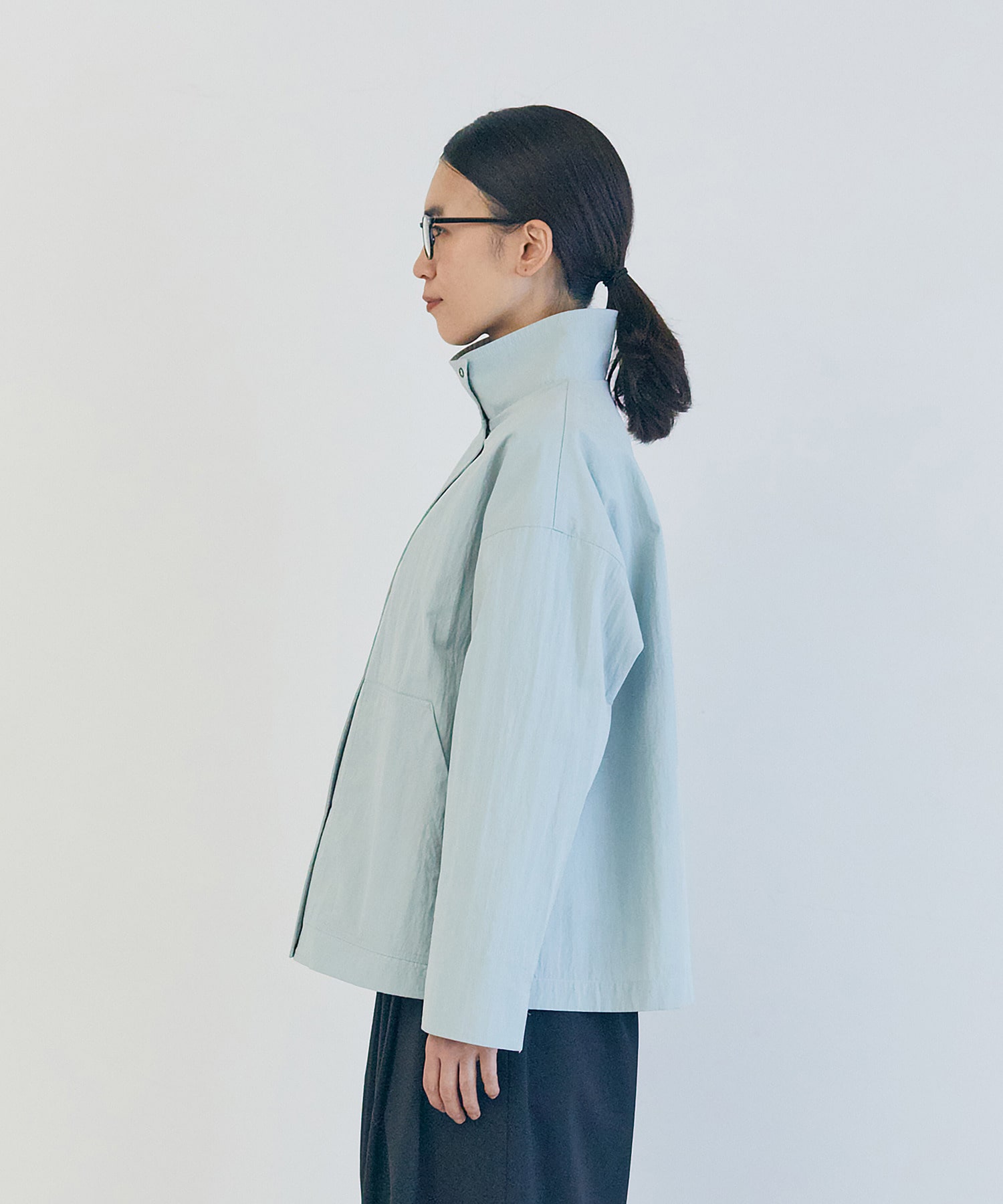 【LOISIR】コットンナイロンウェザーピーチブルゾン 詳細画像 ライトブルー 9