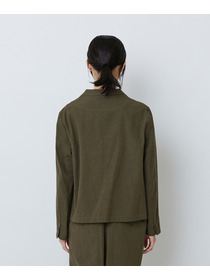 【LOISIR】グランジコットンポプリンノーカラージャケット 詳細画像 ブラウン 12