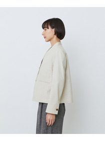 【LOISIR】グランジコットンポプリンノーカラージャケット 詳細画像 ブラウン 14