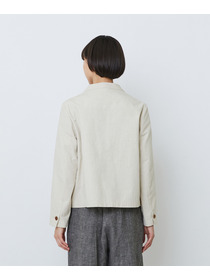 【LOISIR】グランジコットンポプリンノーカラージャケット 詳細画像 ブラウン 15