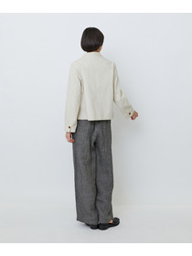 【LOISIR】グランジコットンポプリンノーカラージャケット 詳細画像 ブラウン 9