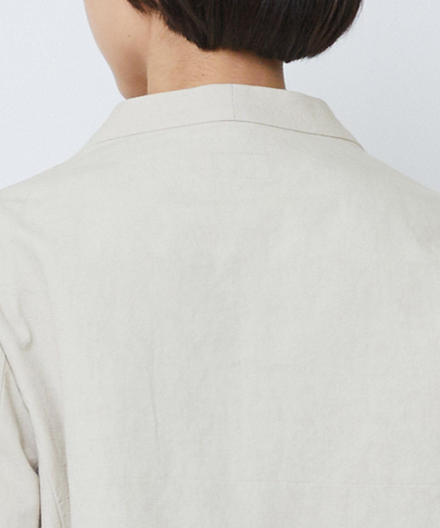 【LOISIR】グランジコットンポプリンノーカラージャケット 詳細画像 ブラウン 17