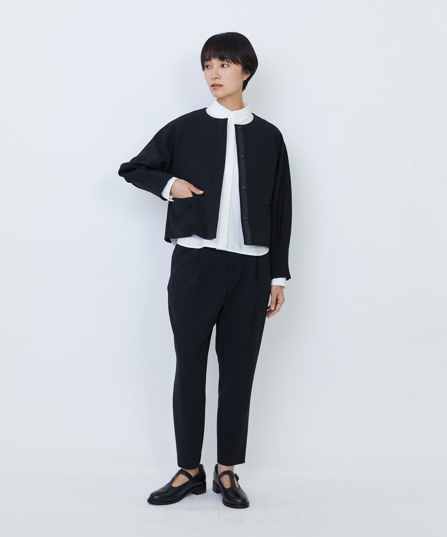 【LOISIR】エコダブルクロスジョッパーズパンツ 詳細画像 ブラック 3