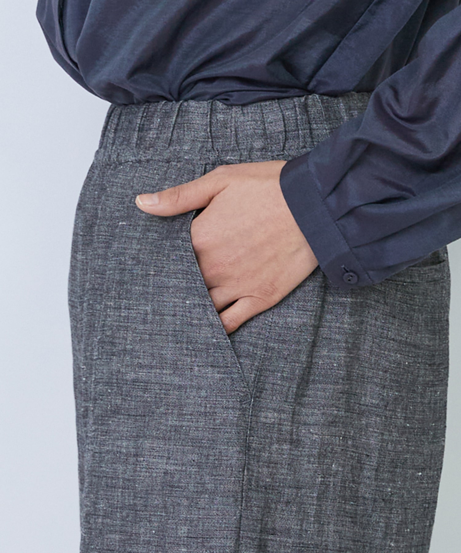 【LOISIR】【MTサイズ有り】バンブーリネンイージーパンツ 詳細画像 グレー 11