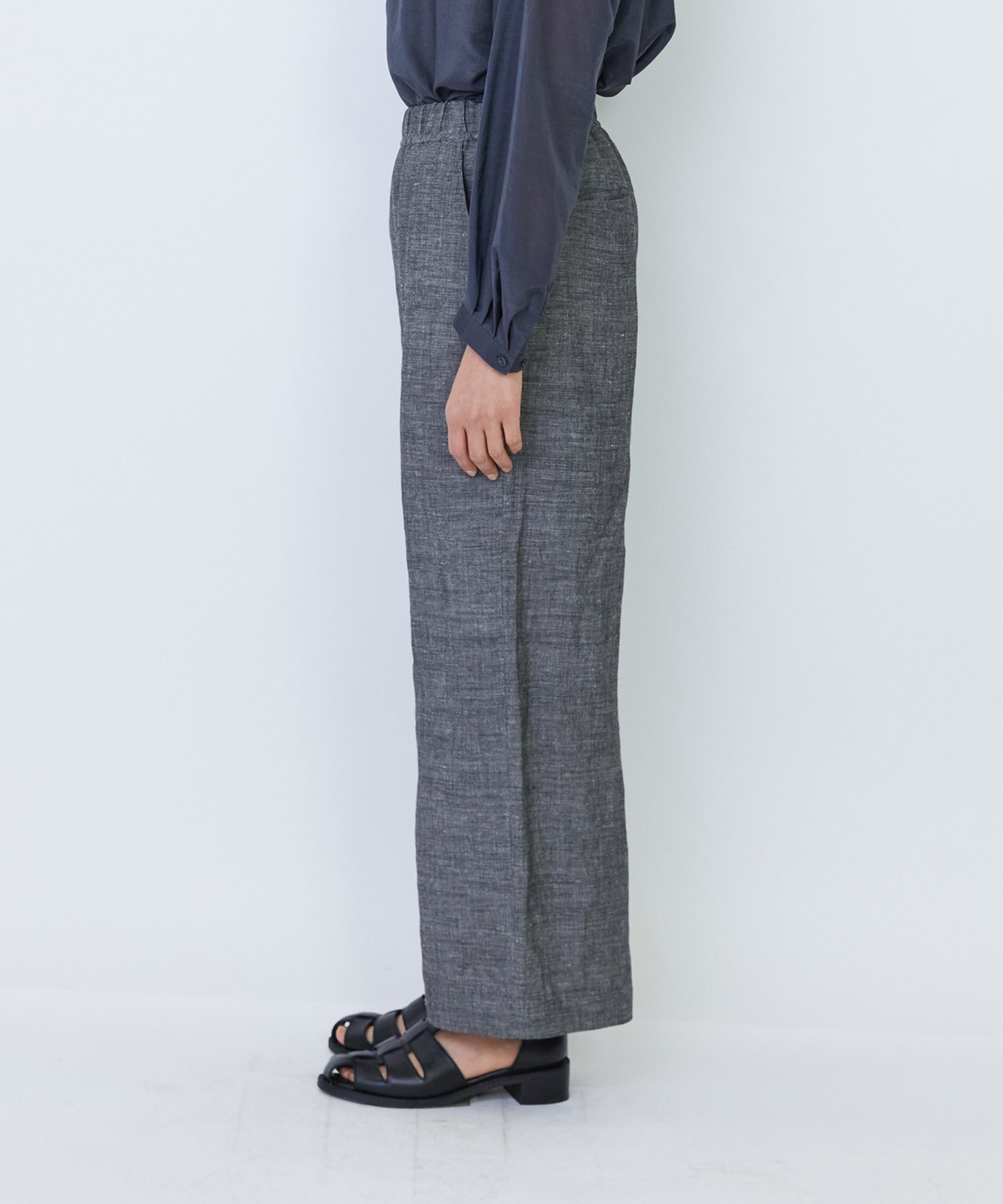 【LOISIR】【MTサイズ有り】バンブーリネンイージーパンツ 詳細画像 グレー 7