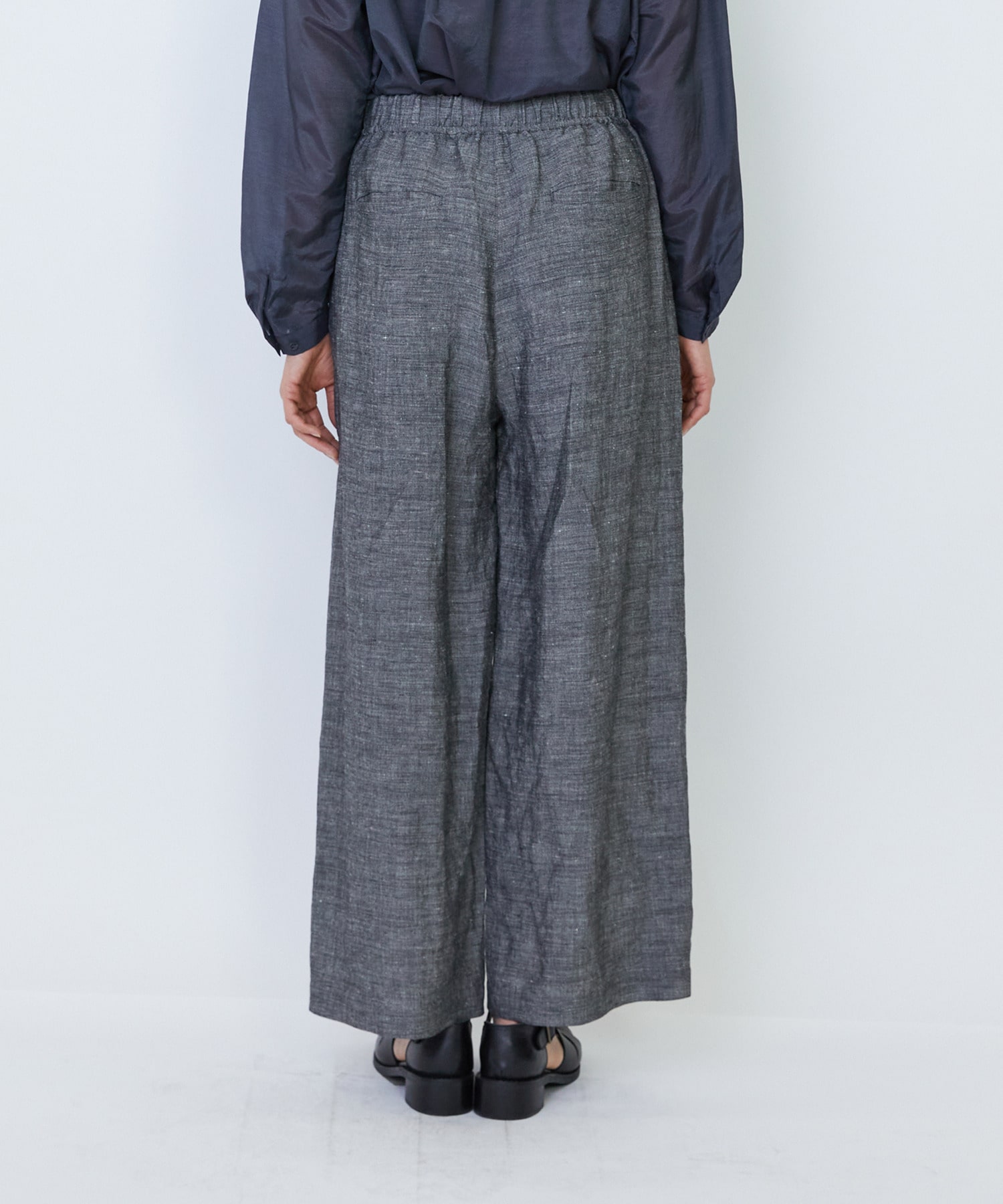 【LOISIR】【MTサイズ有り】バンブーリネンイージーパンツ 詳細画像 グレー 8