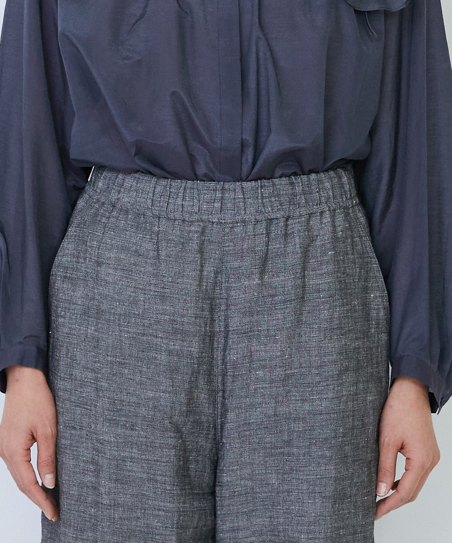 【LOISIR】【MTサイズ有り】バンブーリネンイージーパンツ 詳細画像 グレー 9