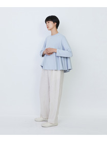 【LOISIR】リネンツイルアジャスター付きテーパードパンツ 詳細画像 グリーン 1