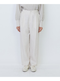 【LOISIR】リネンツイルアジャスター付きテーパードパンツ 詳細画像 グリーン 11