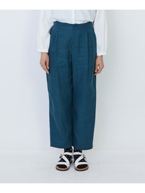 【LOISIR】リネンツイルアジャスター付きテーパードパンツ 詳細画像 グリーン 14