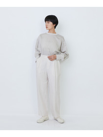 【LOISIR】リネンツイルアジャスター付きテーパードパンツ 詳細画像 グリーン 3