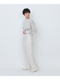 【LOISIR】リネンツイルアジャスター付きテーパードパンツ 詳細画像 グリーン 4