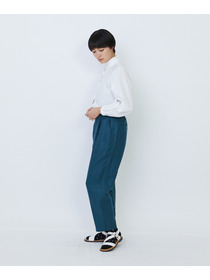 【LOISIR】リネンツイルアジャスター付きテーパードパンツ 詳細画像 グリーン 9