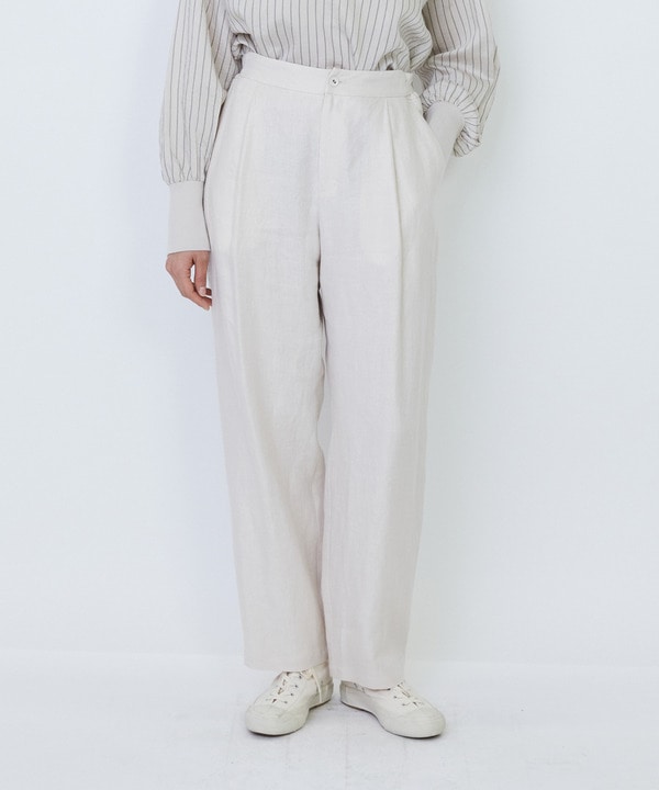 リネンツイルアジャスター付きテーパードパンツリネンツイルアジャスター付きテーパードパンツ