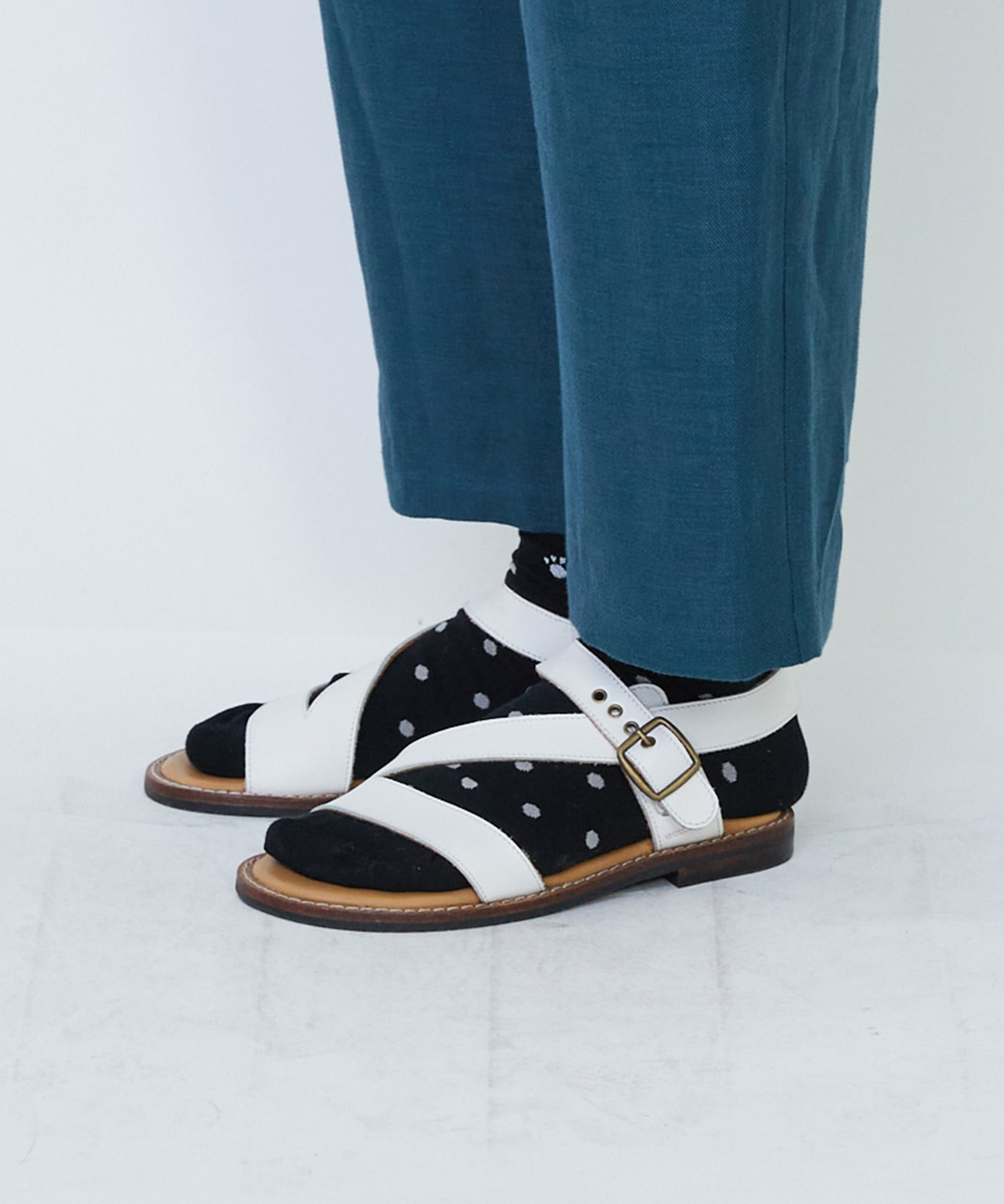 【LOISIR】リネンツイルアジャスター付きテーパードパンツ 詳細画像 グリーン 21