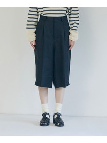 【LOISIR】【セットアップ対応】リネンツイルハーフパンツ 詳細画像 ブラック 10