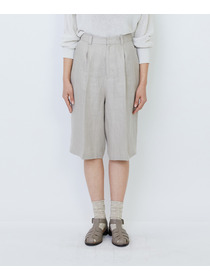 【LOISIR】【セットアップ対応】リネンツイルハーフパンツ 詳細画像 ブラック 13