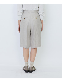 【LOISIR】【セットアップ対応】リネンツイルハーフパンツ 詳細画像 ブラック 15