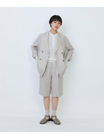 【LOISIR】【セットアップ対応】リネンツイルハーフパンツ 詳細画像 ブラック 6