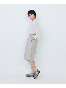 【LOISIR】【セットアップ対応】リネンツイルハーフパンツ 詳細画像 ブラック 8