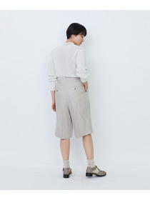 【LOISIR】【セットアップ対応】リネンツイルハーフパンツ 詳細画像 ブラック 9