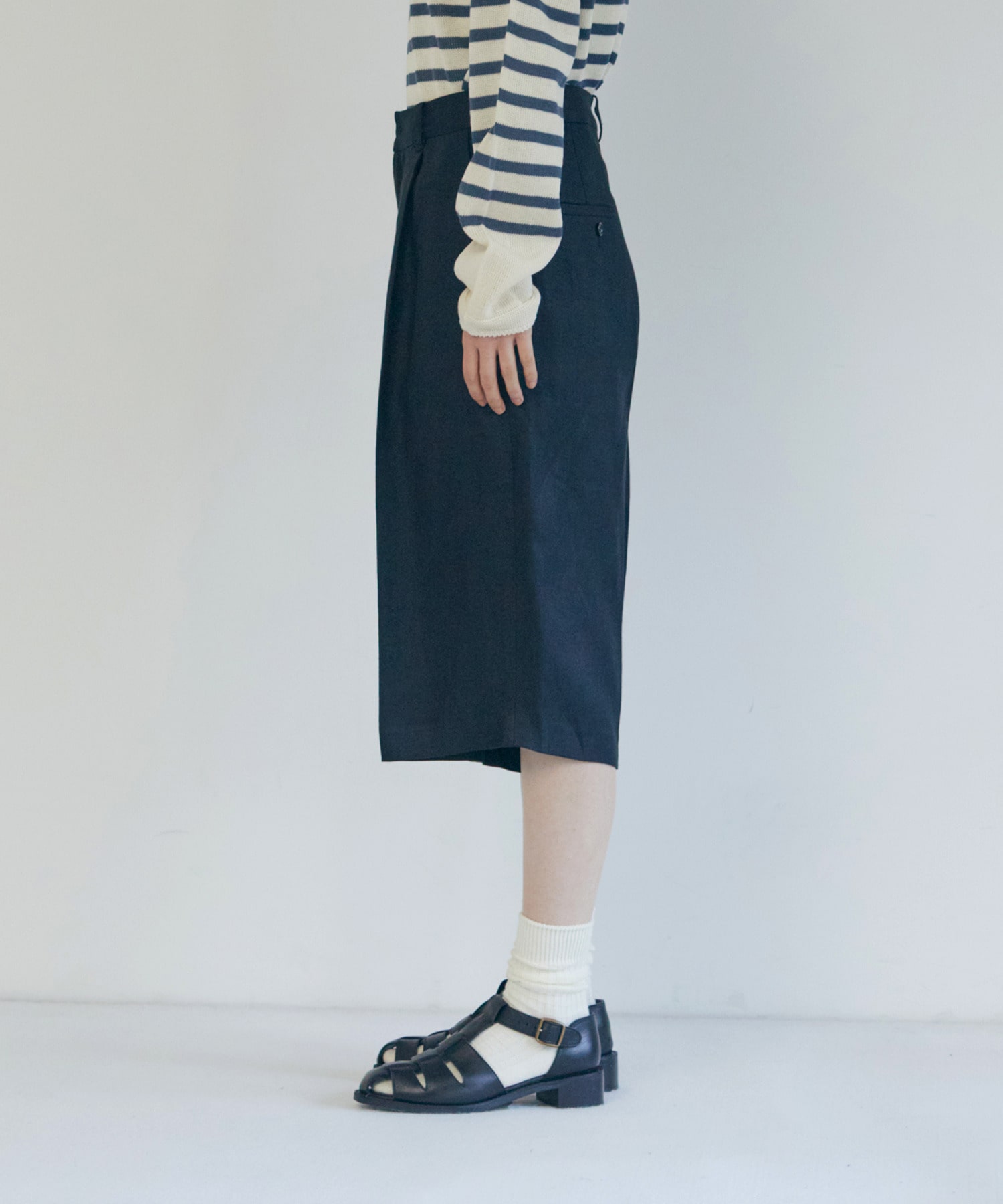 【LOISIR】【セットアップ対応】リネンツイルハーフパンツ 詳細画像 ブラック 11