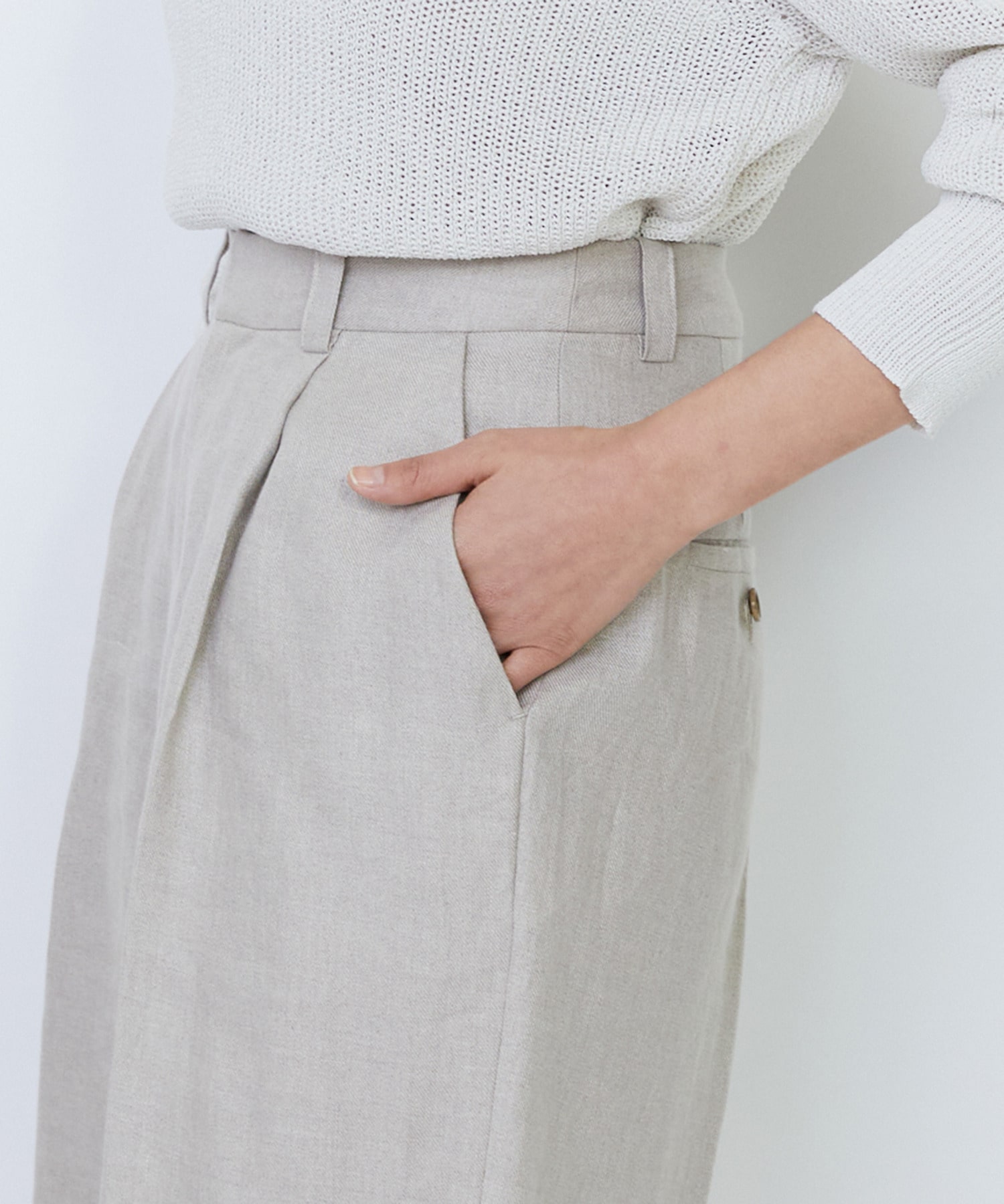 【LOISIR】【セットアップ対応】リネンツイルハーフパンツ 詳細画像 ブラック 18