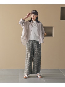 【LOISIR】オリジナル柄カットジャカードイージーパンツ 詳細画像 ブラック系その他 1