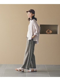 【LOISIR】オリジナル柄カットジャカードイージーパンツ 詳細画像 ブラック系その他 2