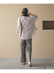 【LOISIR】オリジナル柄カットジャカードイージーパンツ 詳細画像 ブラック系その他 3