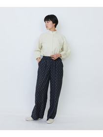 【LOISIR】オリジナル柄カットジャカードイージーパンツ 詳細画像 ブラック系その他 6