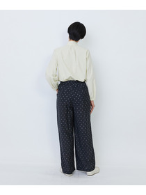 【LOISIR】オリジナル柄カットジャカードイージーパンツ 詳細画像 ブラック系その他 8