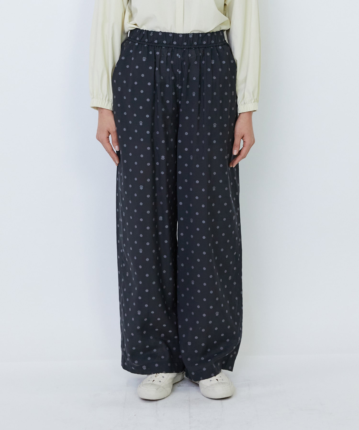 【LOISIR】オリジナル柄カットジャカードイージーパンツ 詳細画像 ブラック系その他 13