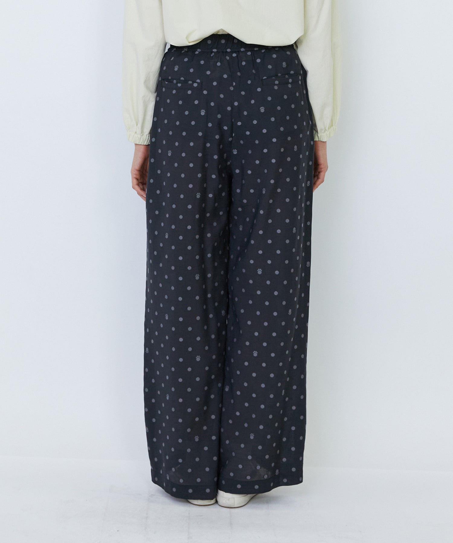 【LOISIR】オリジナル柄カットジャカードイージーパンツ 詳細画像 ブラック系その他 15