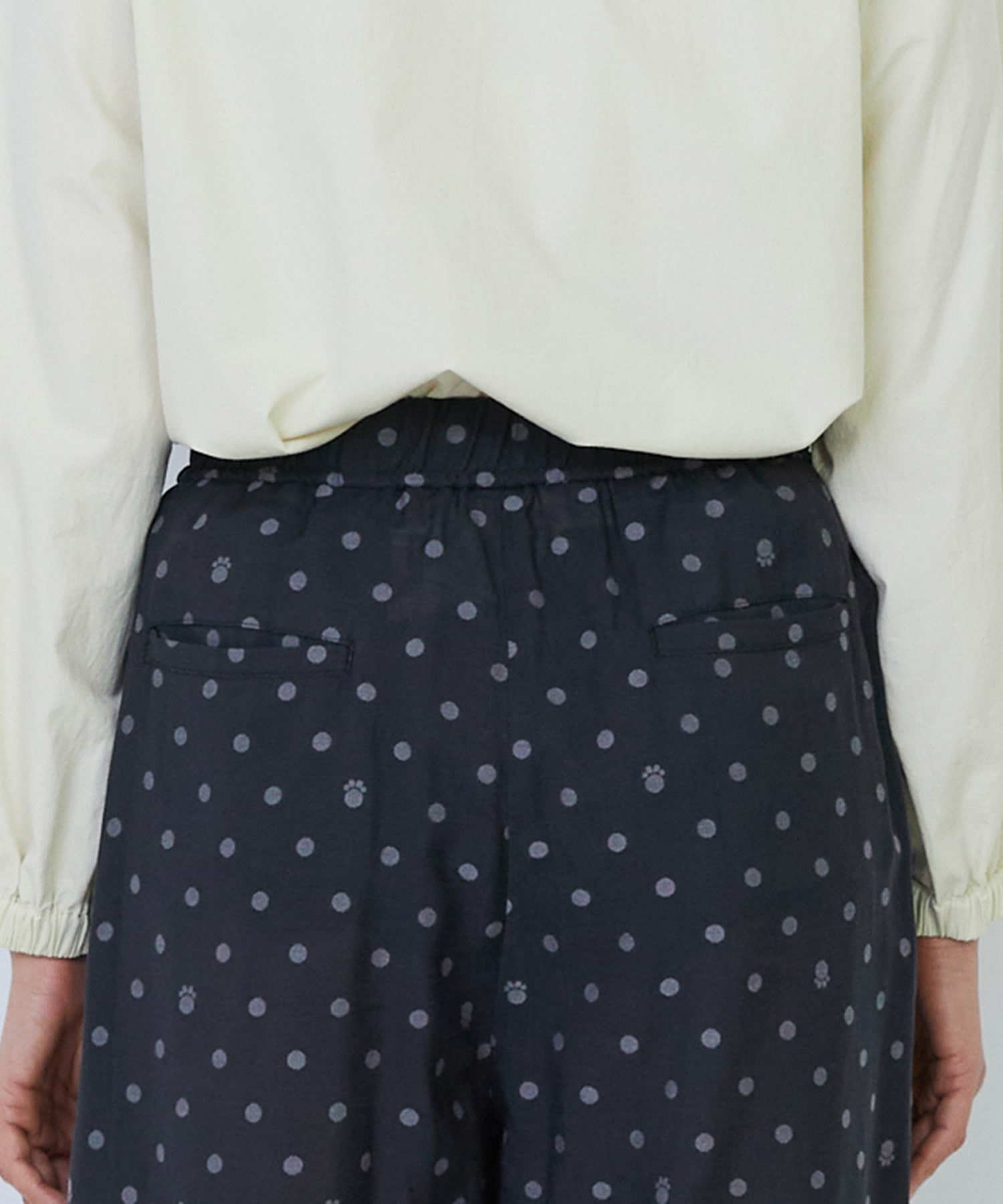 【LOISIR】オリジナル柄カットジャカードイージーパンツ 詳細画像 ブラック系その他 17