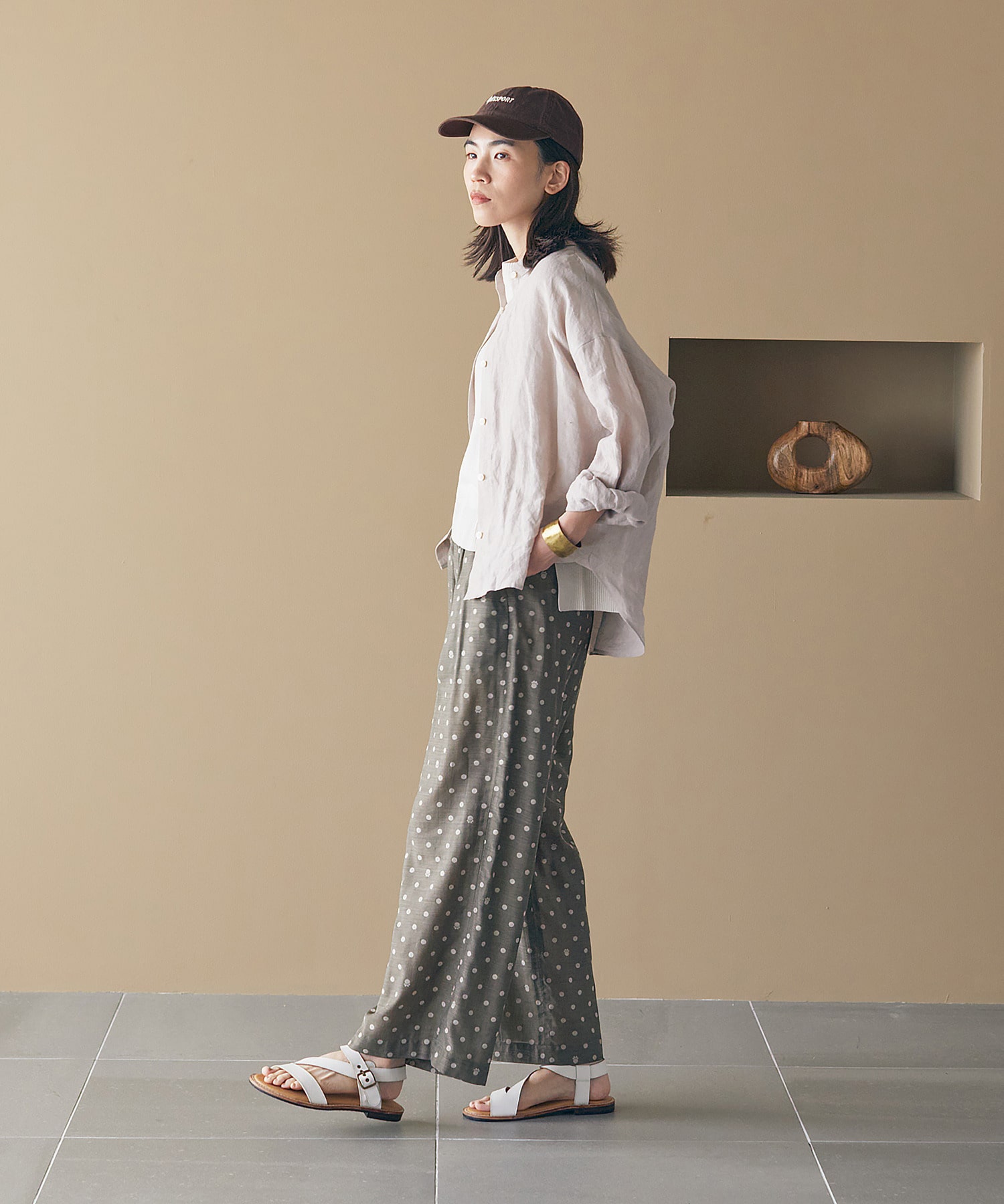 【LOISIR】オリジナル柄カットジャカードイージーパンツ 詳細画像 ブラック系その他 2