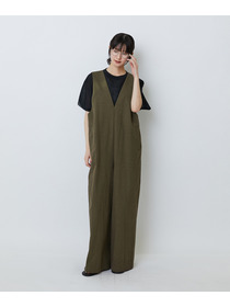 【LOISIR】【MTサイズ有り】グランジコットンポプリンオールインワン 詳細画像 ブラウン 6