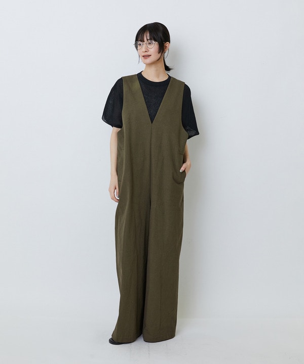 【MTサイズ有り】グランジコットンポプリンオールインワン 詳細画像 ブラウン 1